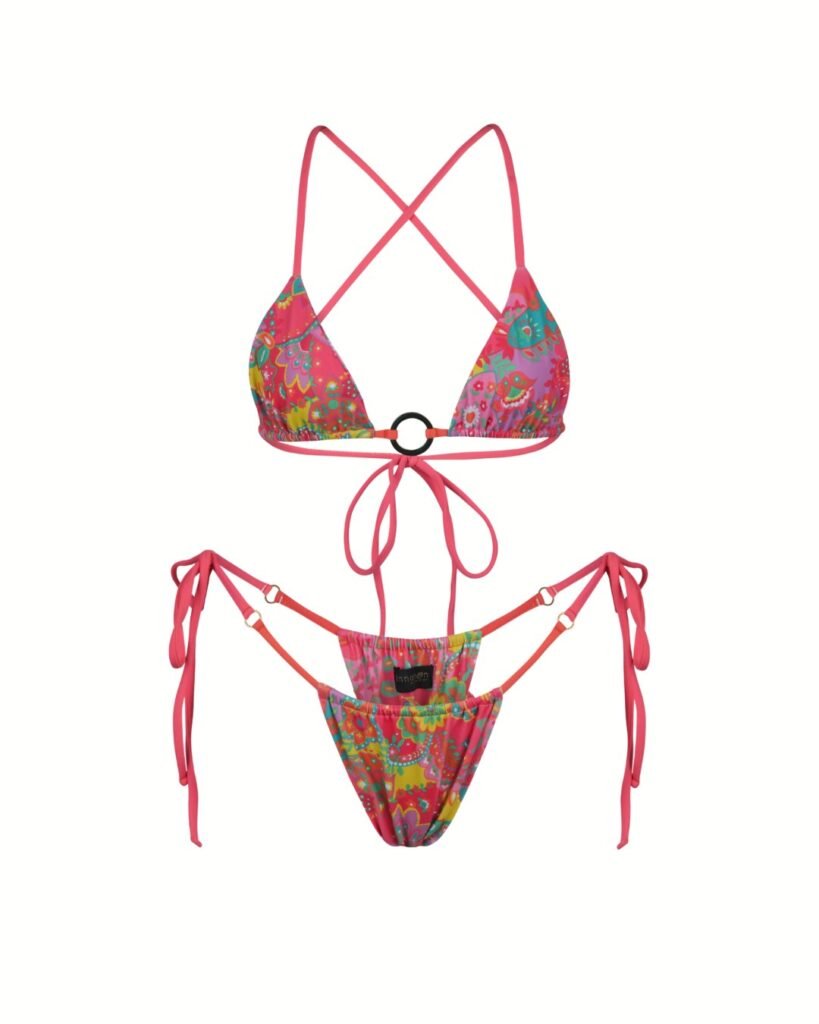 Windstar Paisley Bikini Set Eco Bohemian Tie Side Cinnamon Swimwear