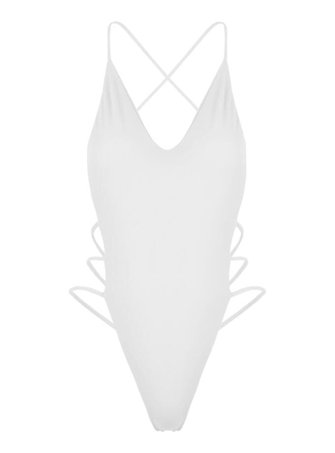 Sail White - One Piece Swimsuit With Open Back