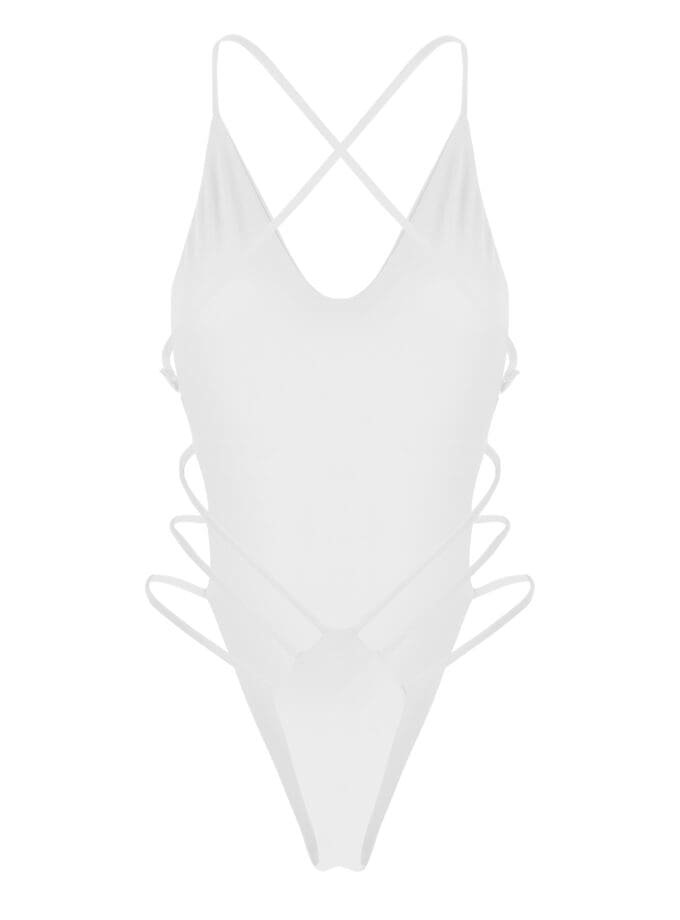 Sail White - One Piece Swimsuit With Open Back