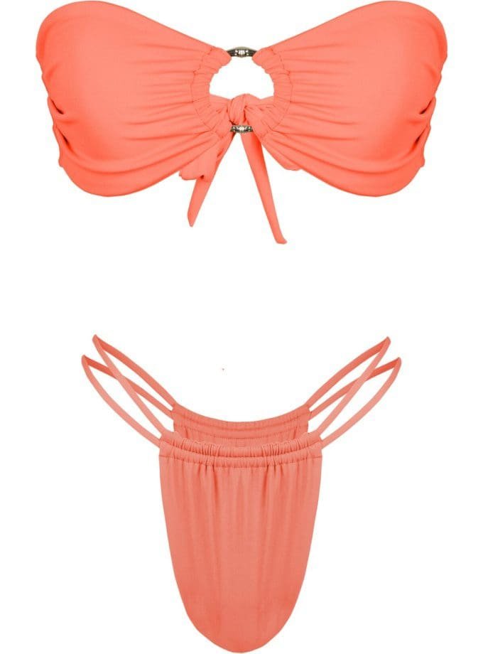 Artemis Bandeau Bikini – Coral