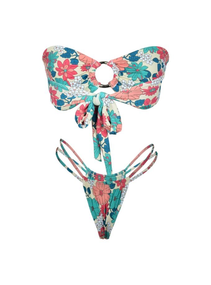Artemis Bandeau Bikini – Blossom Floral Print