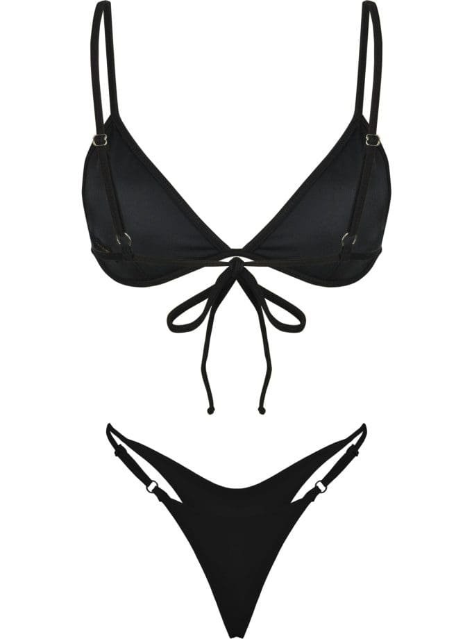 Sumba Black – Essential Triangle Bikini with Minimalist Edge