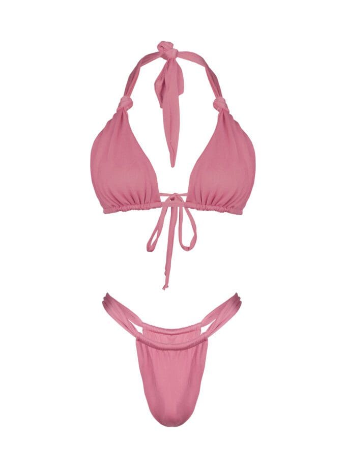 Gili Triangle Halter Neck Bikini in Mystic Pink