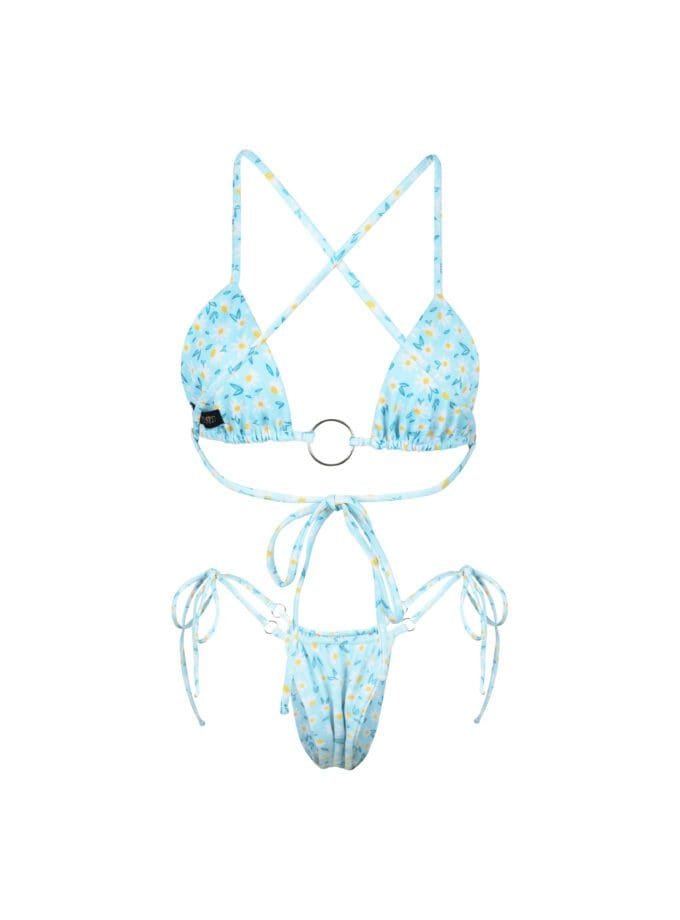Windstar Ocean Blue – Criss Cross Halter Bikini in Sky Blue Print