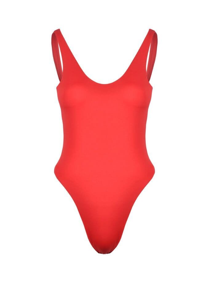 Barbados One Piece – Scoop Back Swimsuit in Red