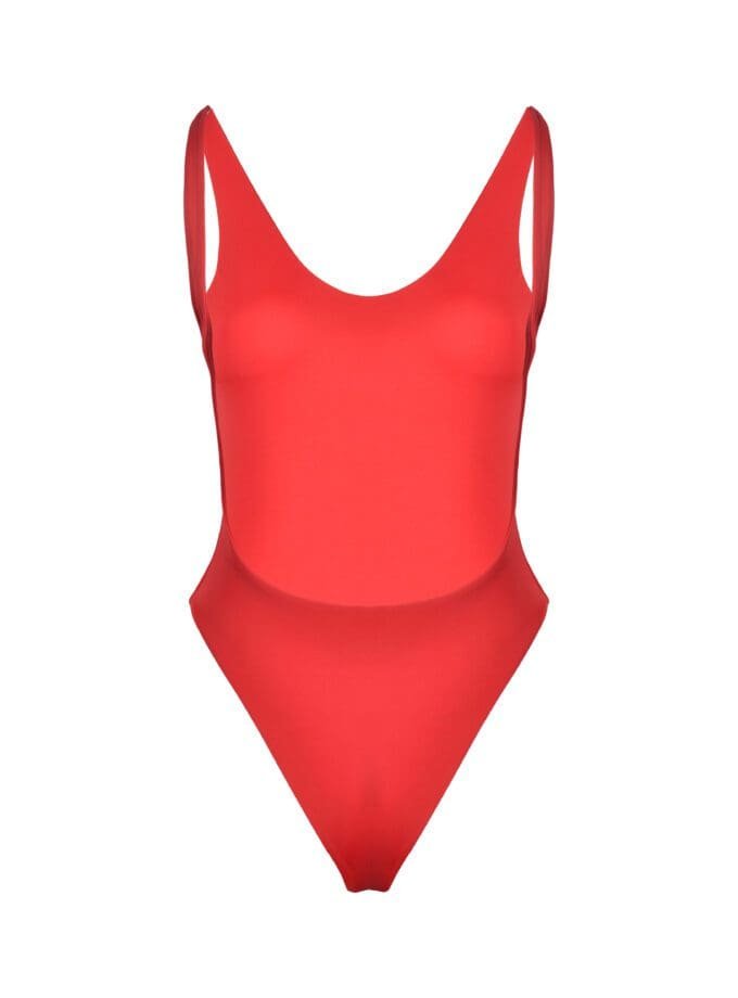Barbados One Piece – Scoop Back Swimsuit in Red