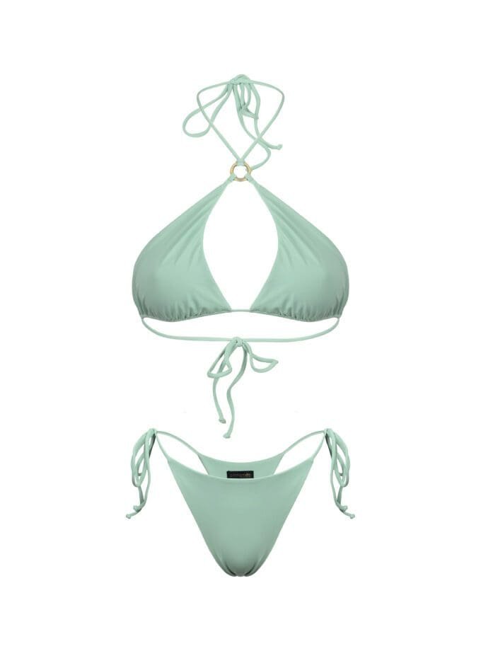Mae Brazilian Style String Bikini Featuring Chic Ring Detail in Mint