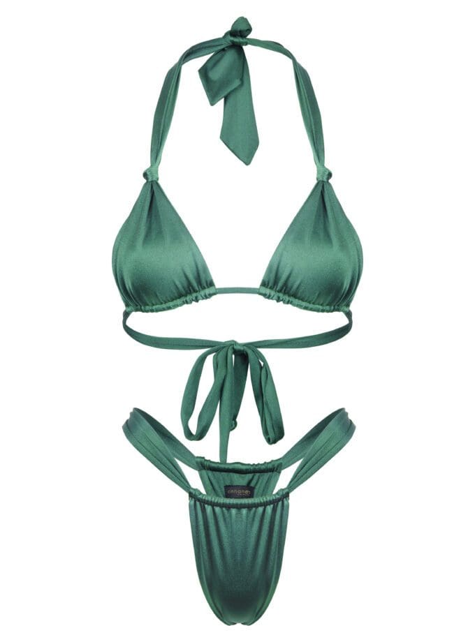 Gili Triangle Halter Neck Bikini in Emerald Green