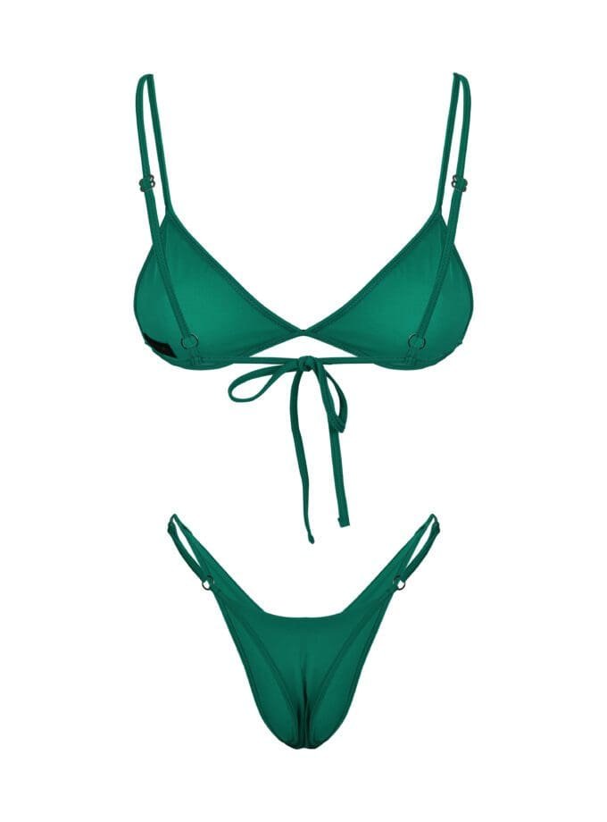 Sumba Green – Minimal Triangle Bikini Set in Bright Green