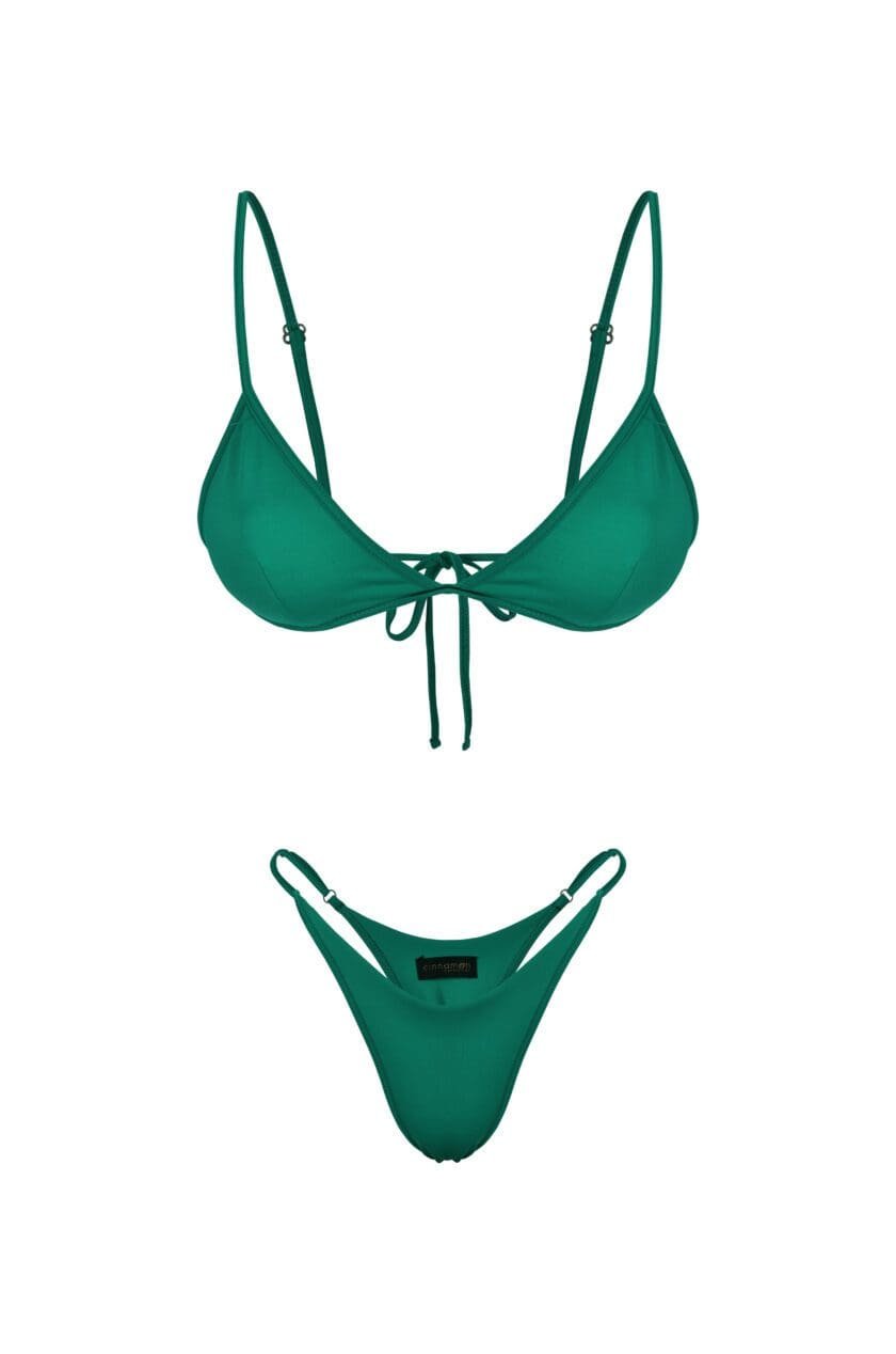 Sumba Green – Minimal Triangle Bikini Set in Bright Green