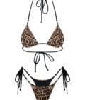 Wildfins Two-Piece Brazilian Style Triangle String Bikini Leopard