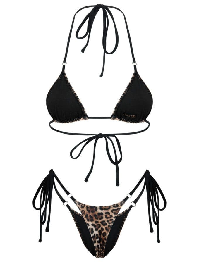 Wildfins Leopard – Triangle Bikini Set in Bold Animal Print