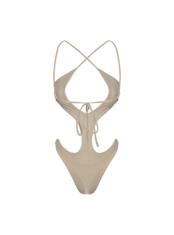 Flores One Piece – Cut-Out Swimsuit in Sand Cream
