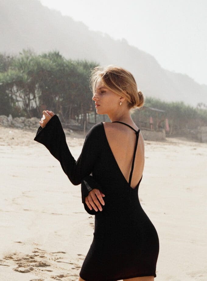 Summer Mini Dress/Coverup Black