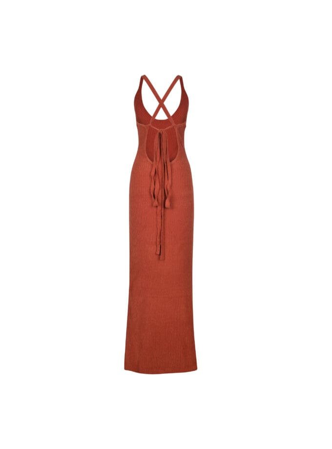Borneo Cherry Ribbed Knit Dress – Red Resortwear Essential