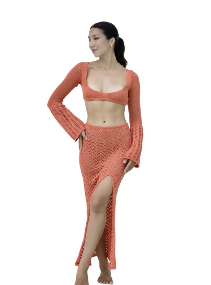Sorella Cotton Knit Set - Luxe Two-Piece in Terracotta Sun