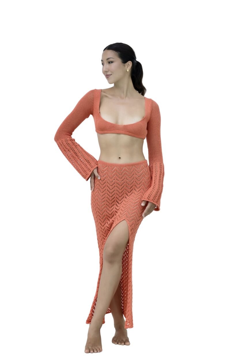 Sorella Cotton Knit Set - Luxe Two-Piece in Terracotta Sun