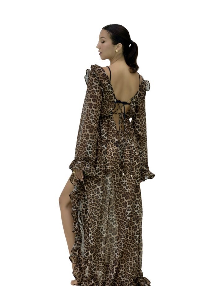 Savanna Robe – Leopard Chiffon Silk