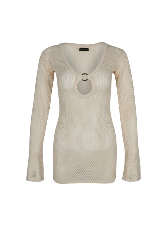 Seashell Ivory Cover Up – Sheer Cotton Knit