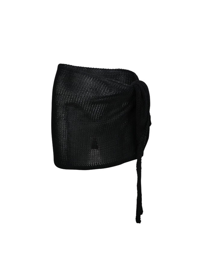 Serenity Sarong – Rayon Knit Wrap Skirt in Black