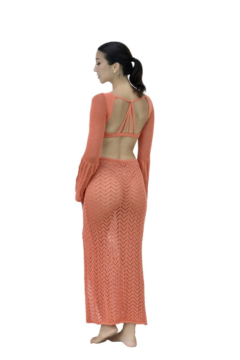 Sorella Cotton Knit Set - Luxe Two-Piece in Terracotta Sun - Image 2