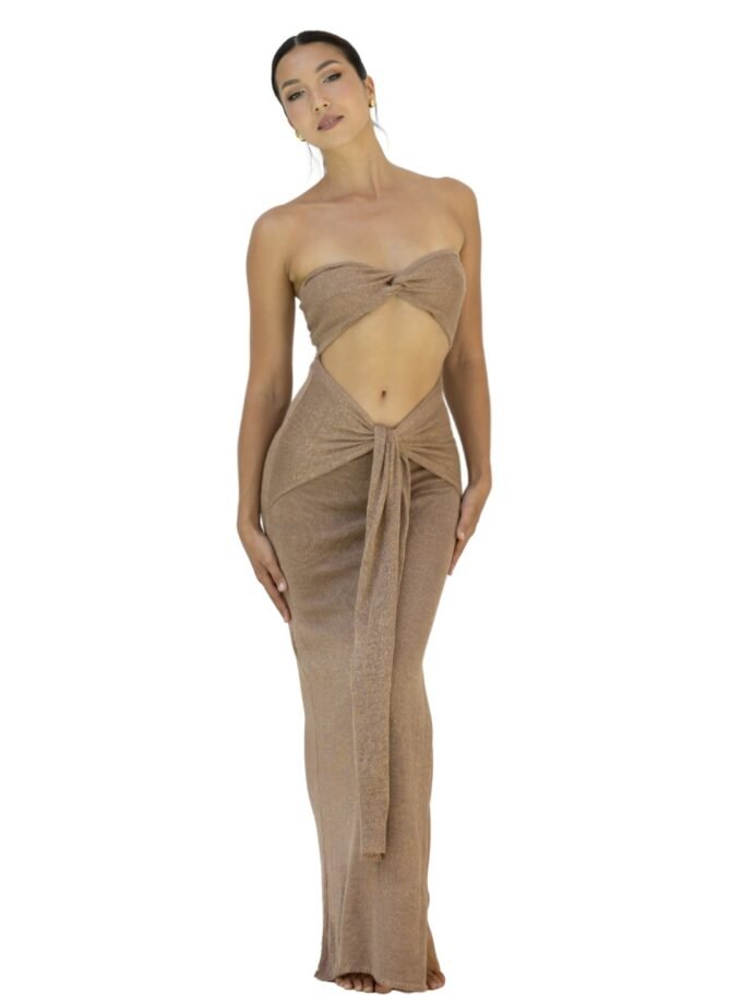 Tidore in Gold Dust - Luxury Resort Knit Dress