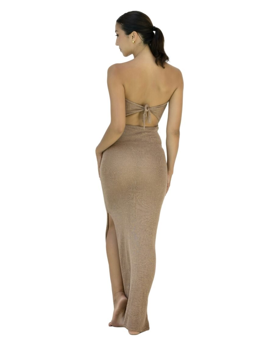 Tidore in Gold Dust - Luxury Resort Knit Dress - Image 2