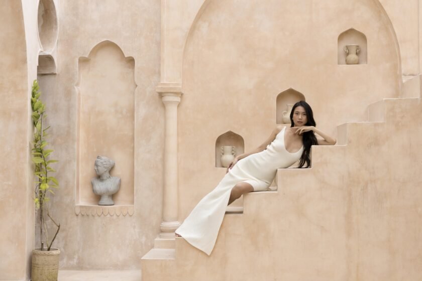 Borneo Vanilla Ribbed Knit Dress – Cream Resortwear Essential - Image 3